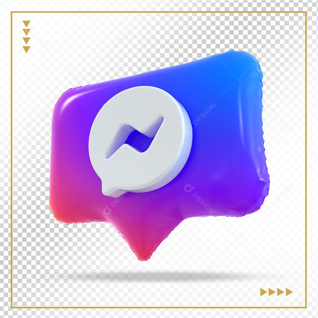 Messenger 3D Message Box Element For Composition PSD
