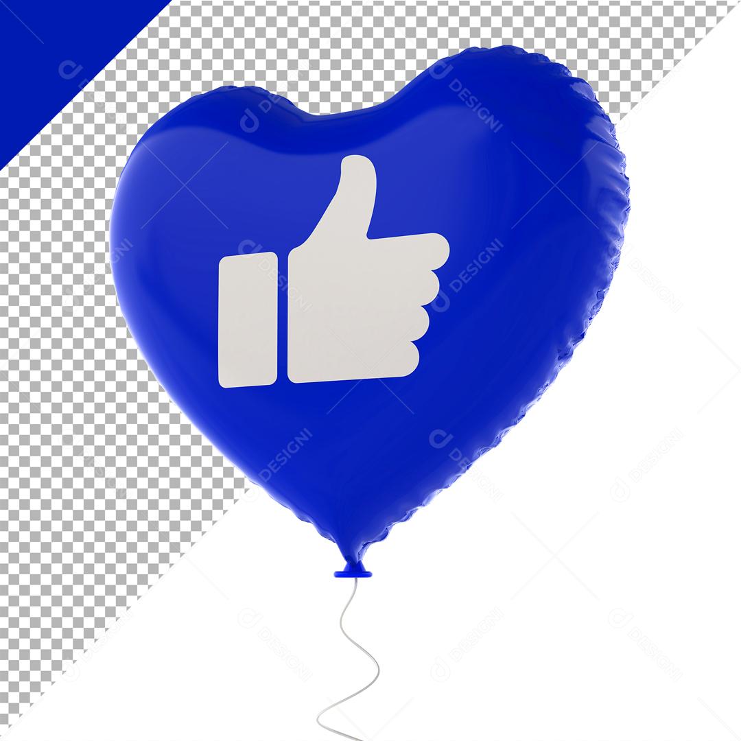 Like de Balão em Forma de Coração Elemento Para Composição PSD