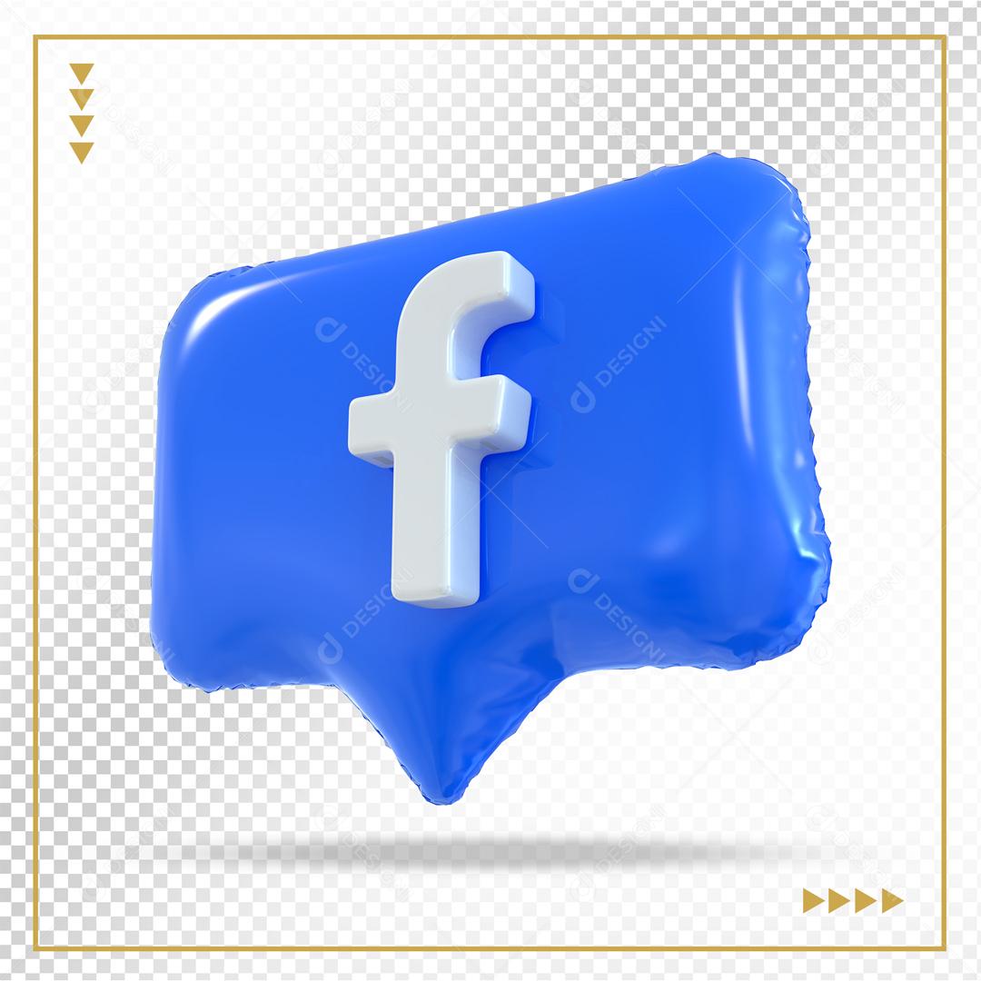 Facebook Caixa de Mensagem 3D Elemento Para Composição PSD