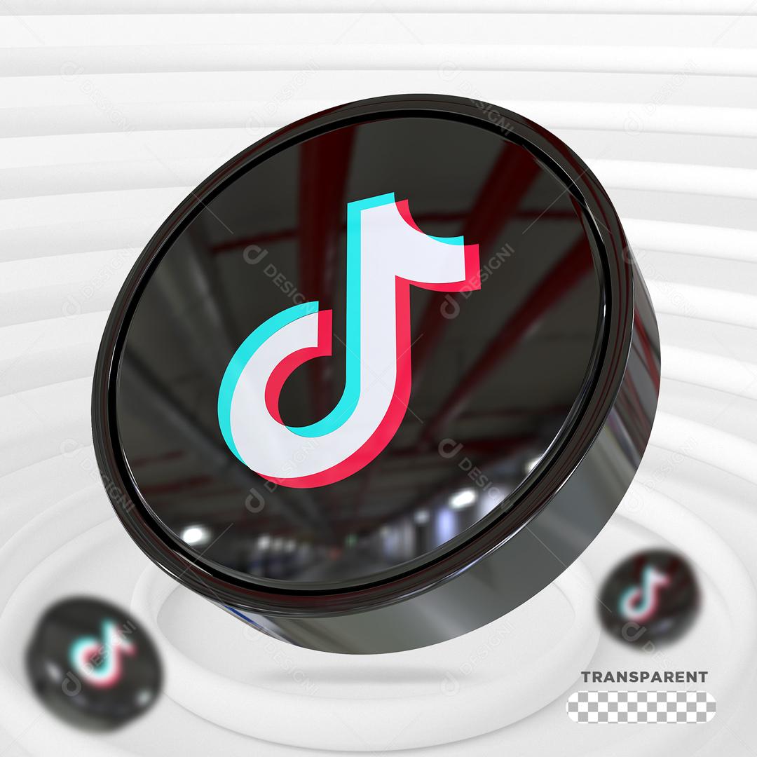 Ícone Tiktok 3D Elemento Para Composição PSD