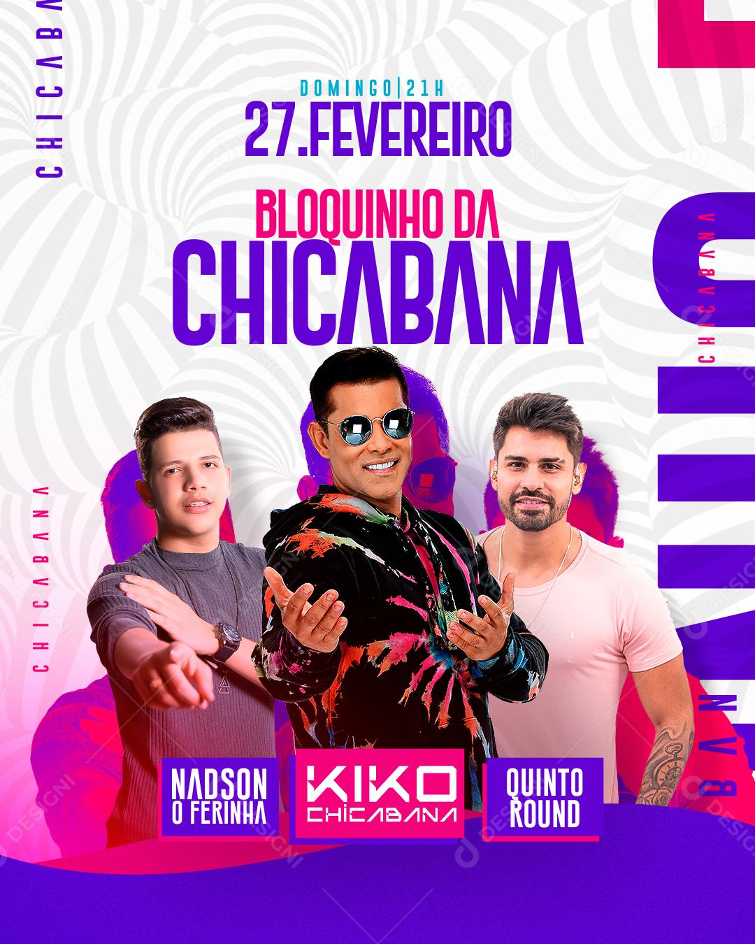 Flyer Agenda Semanal Bloquinho De Chicabana Social Media PSD Editável