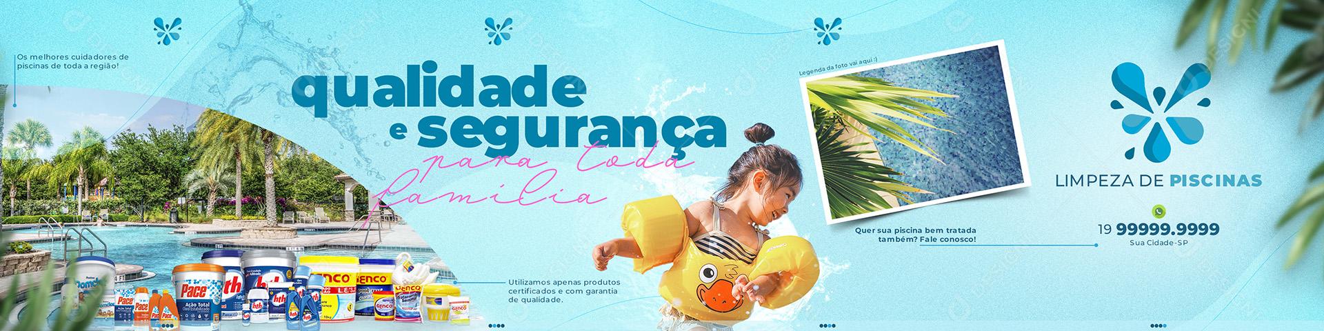 Carrossel Conheça Nossos Serviços Qualidade E Segurança Para Toda Família Limpeza De Piscina Social Media PSD Editável