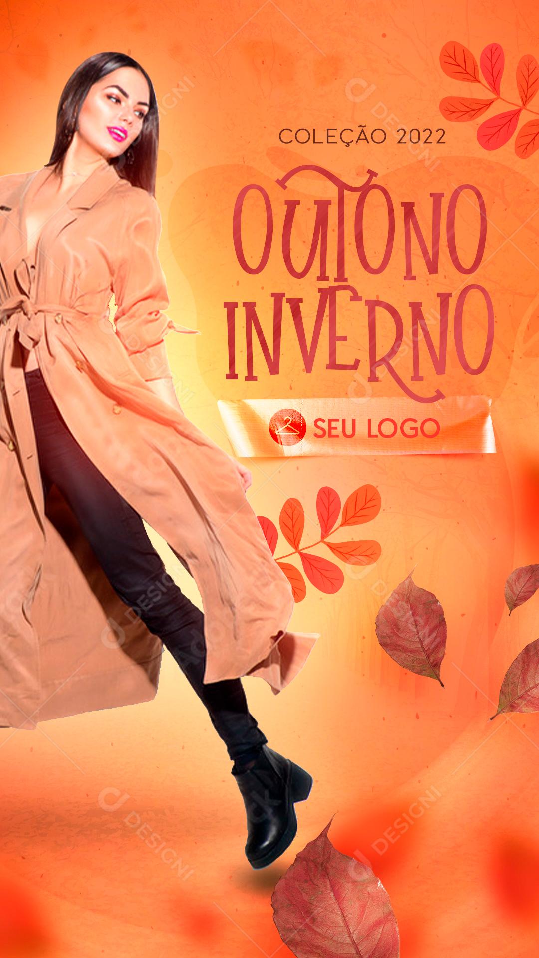 Coleção De Roupas De Outono e Inverno Venha Conhecer Social Media PSD Editável