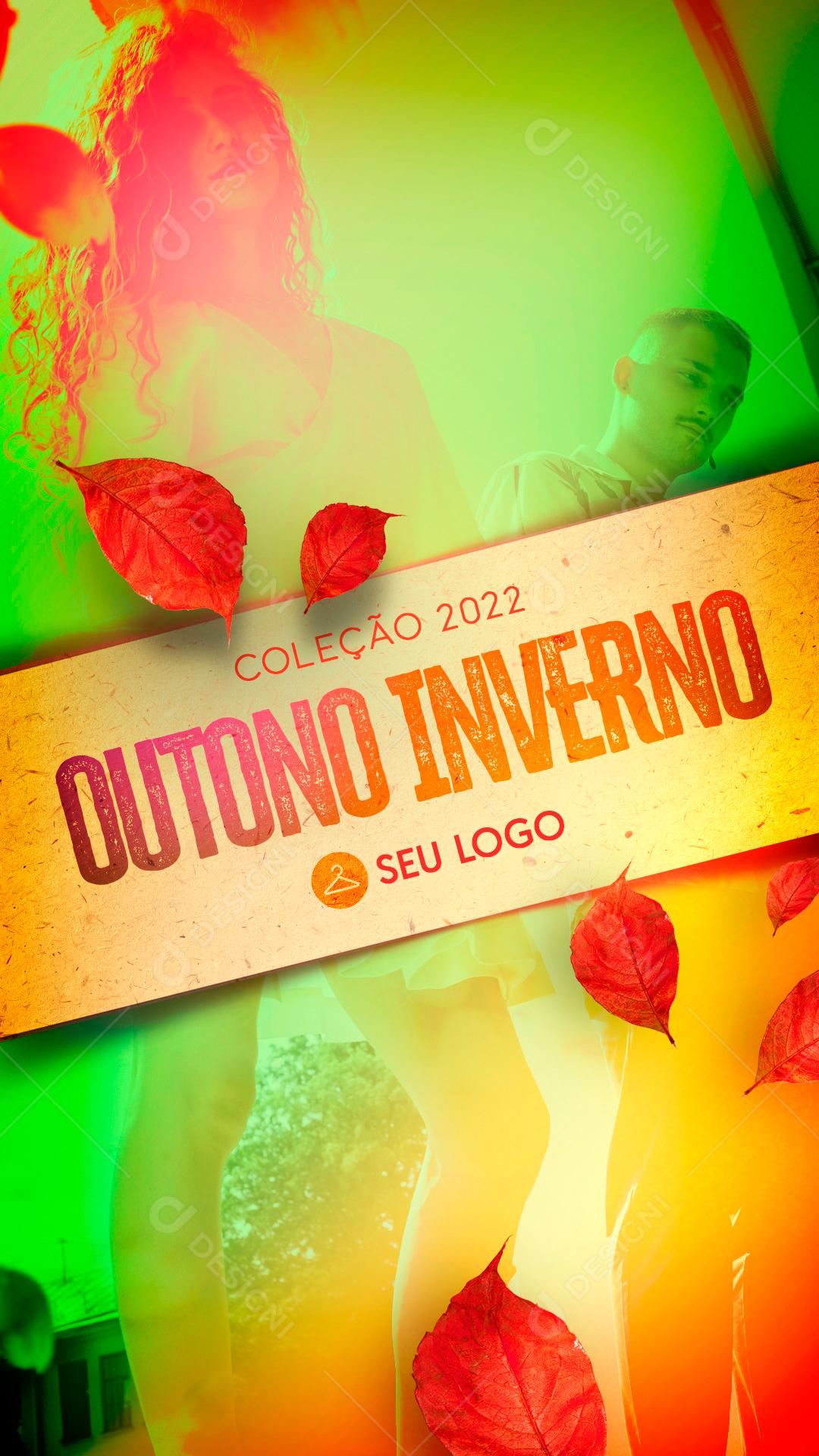 Coleção De Roupas De Outono e Inverno Venha Conhecer Social Media PSD Editável