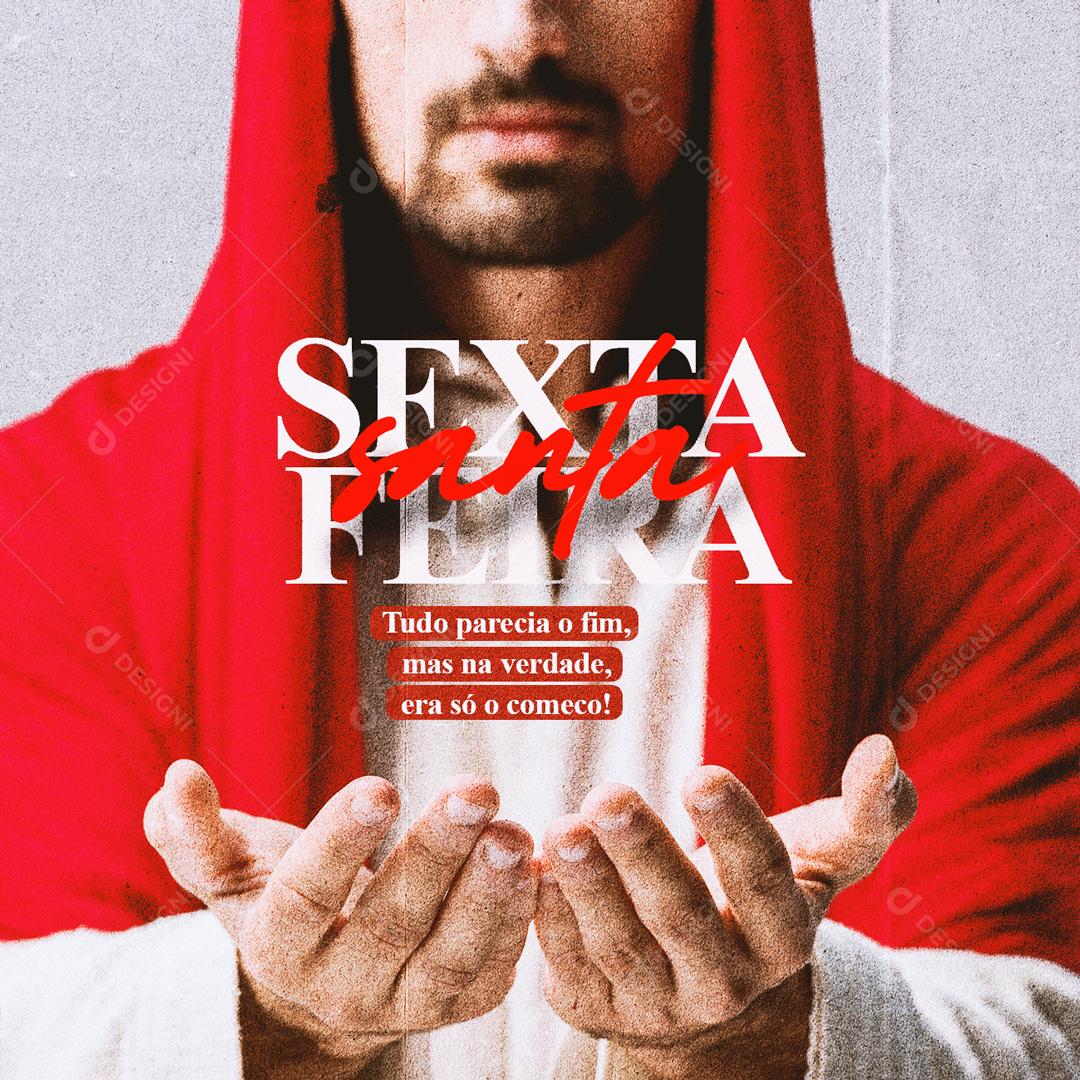 Sexta Feira Santa Tudo Parecia o Fim Social Media PSD Editável