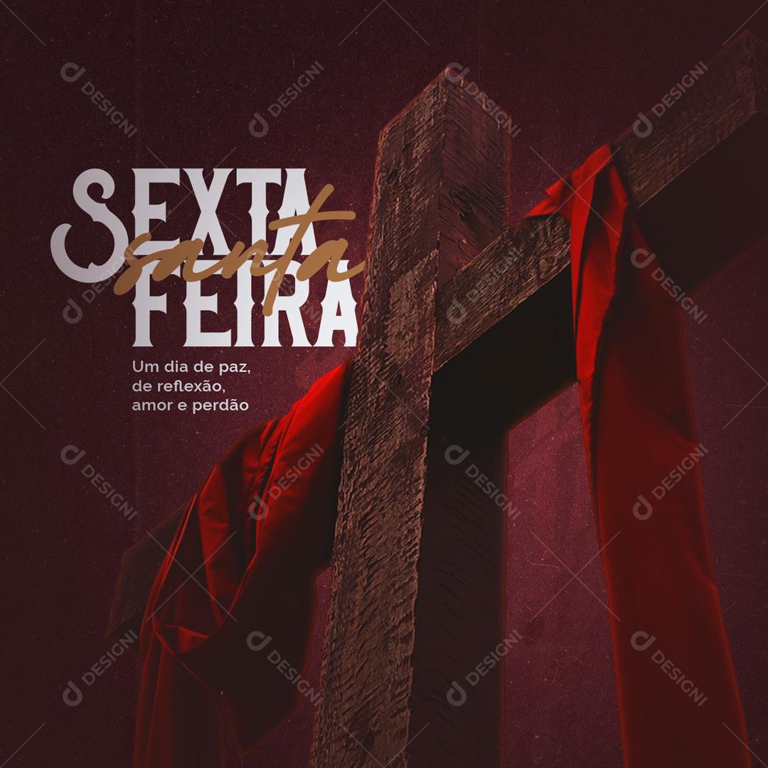 Sexta Feira Santa um Dia de Reflexão Social Media PSD Editável