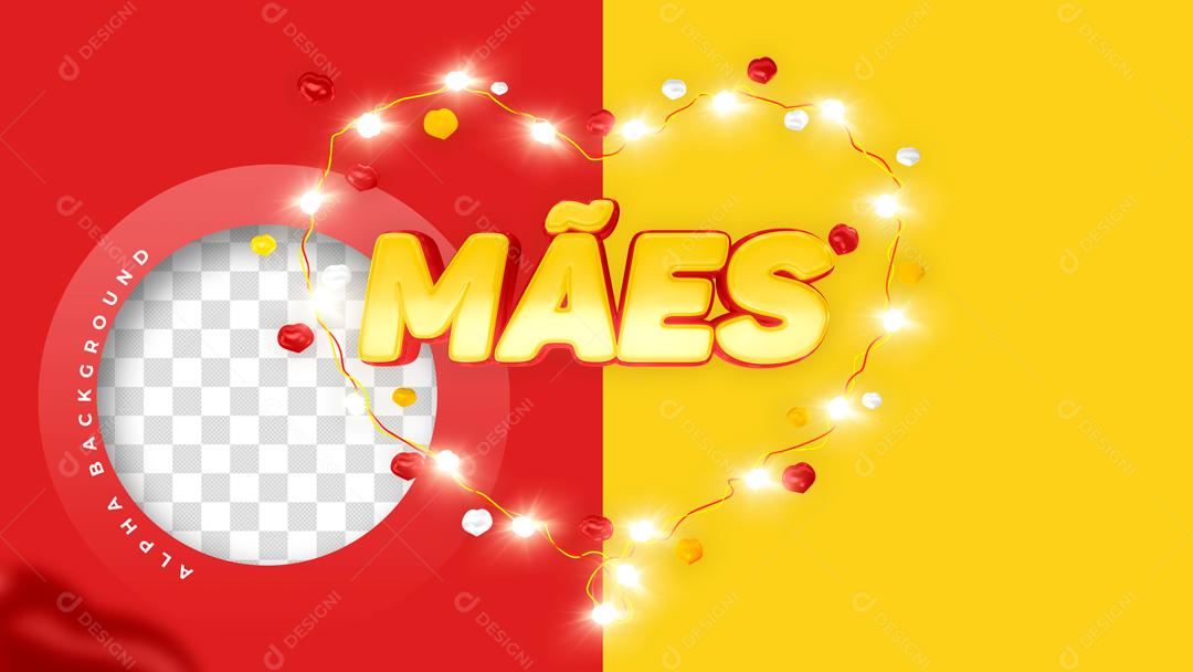 Texto 3D Para Composição Promoção De Mães PSD Editável