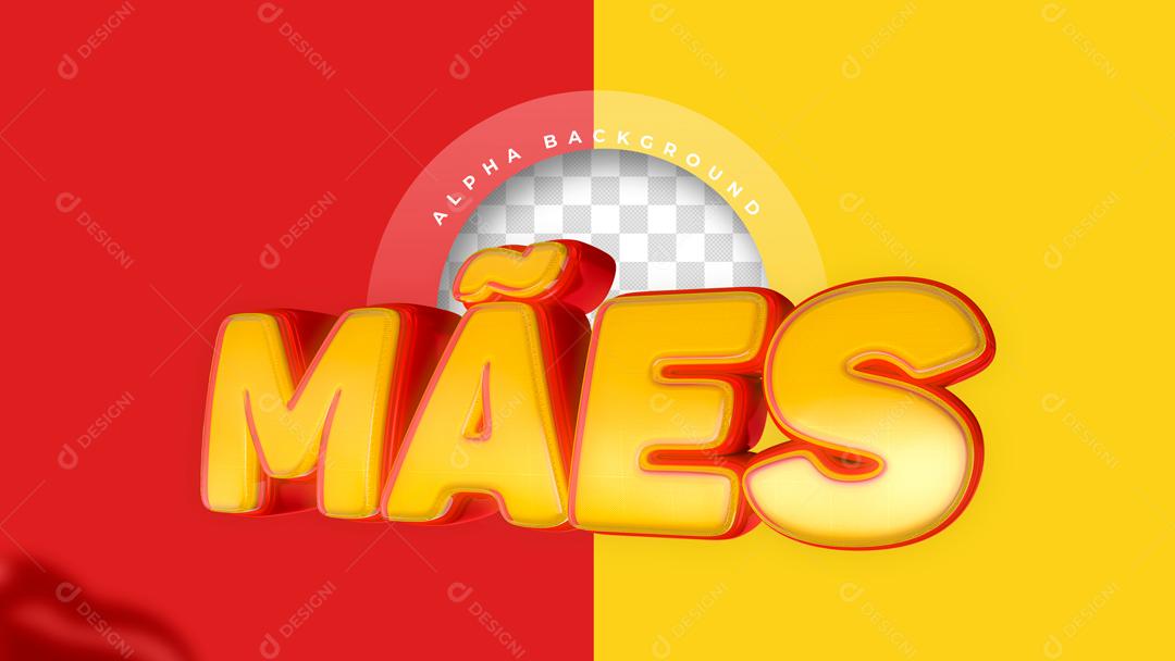Texto 3D Para Composição Promoção De Mães PSD Editável