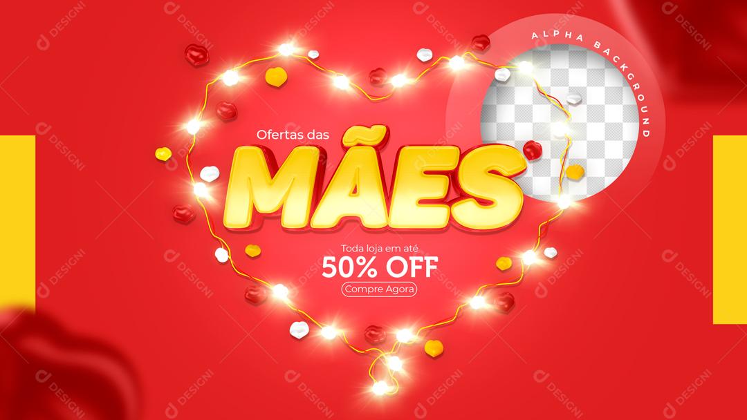 Texto 3D Para Composição Promoção De Mães PSD Editável