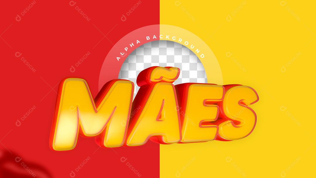 Texto 3D Para Composição Promoção De Mães PSD Editável