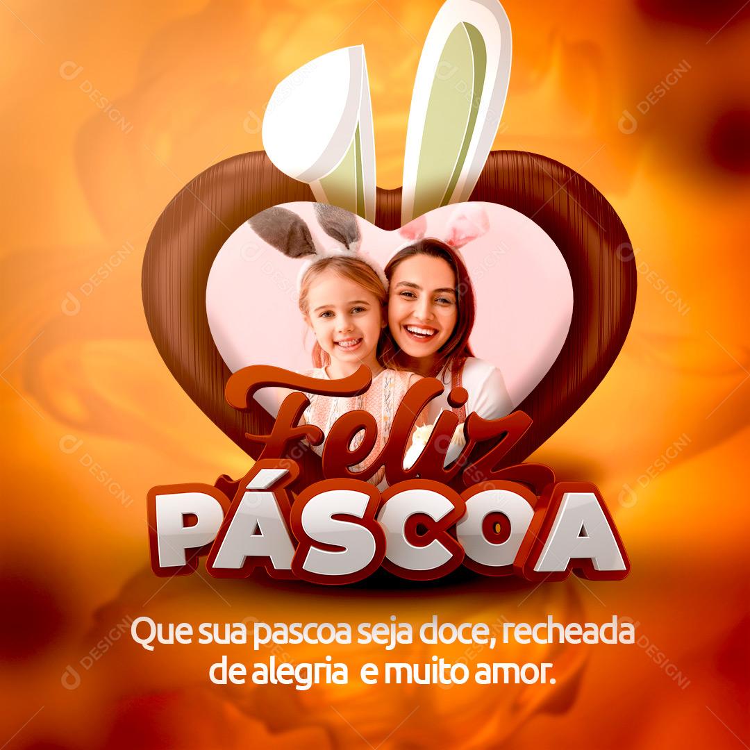 Que Sua Páscoa Seja Doce, Recheada de Alegria Social Media PSD Editável