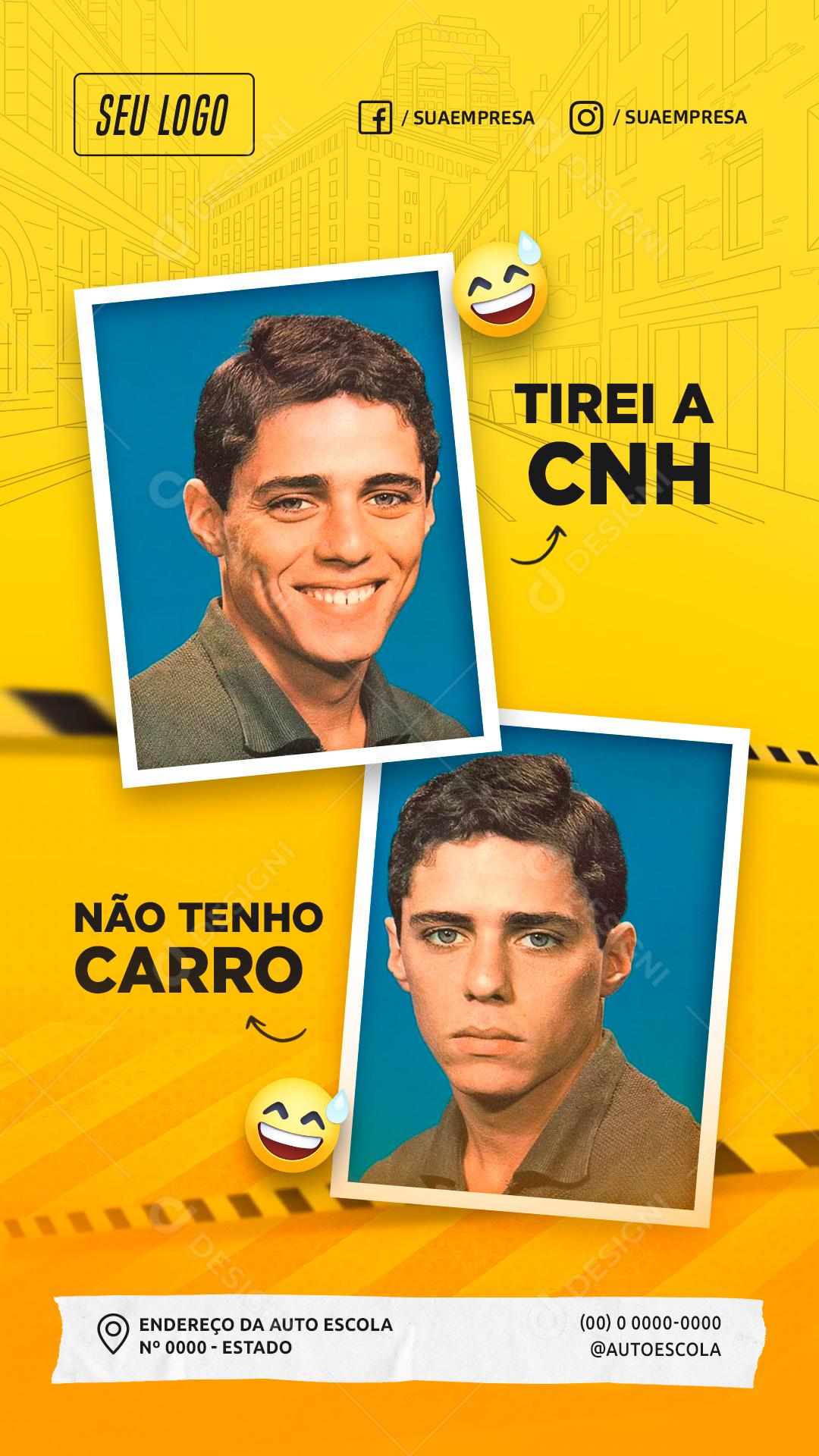 Auto Escola Tirei a CNH Não Tenho Carro Social Media PSD Editável