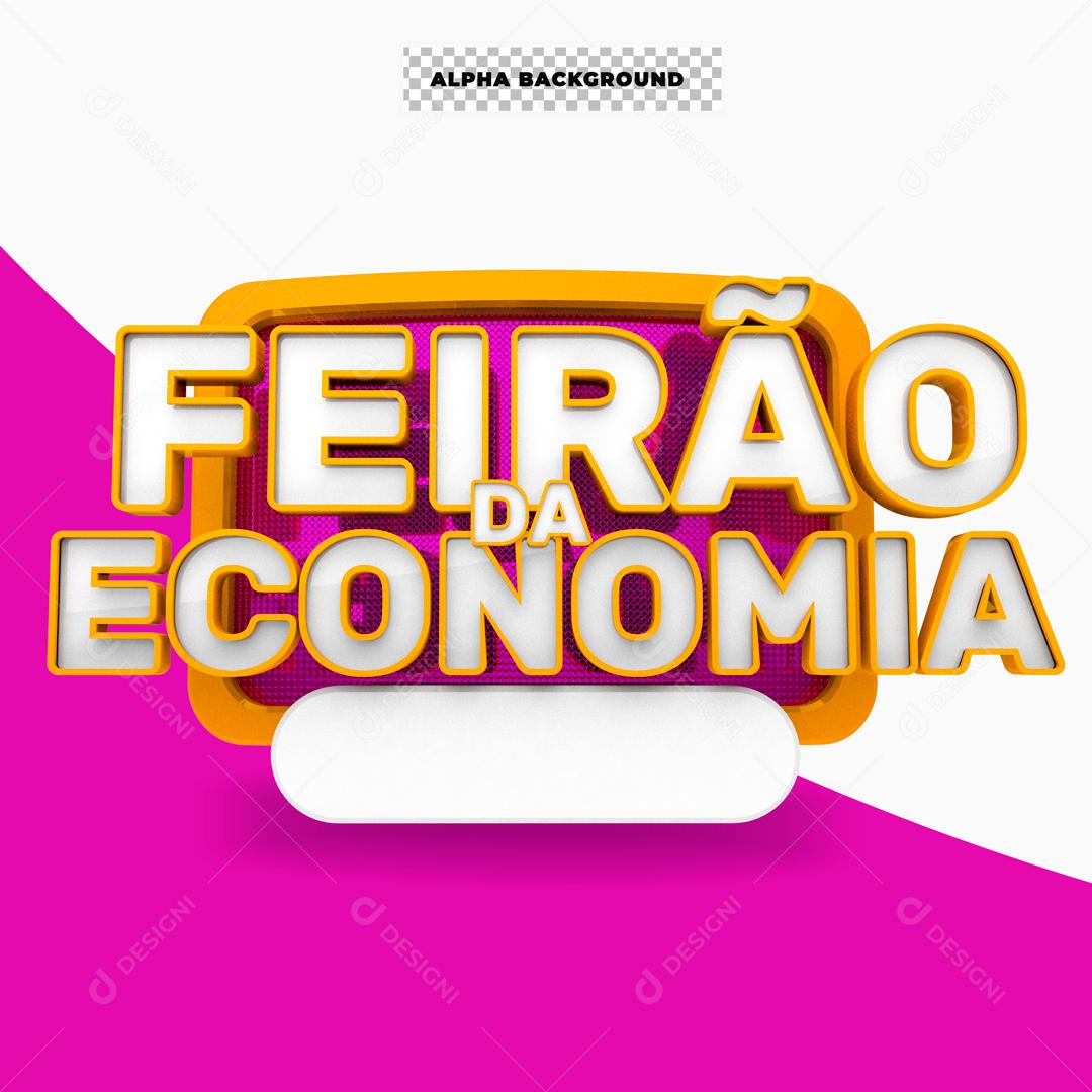 Selo 3D Para Composição Feirão Da Economia PSD Editável