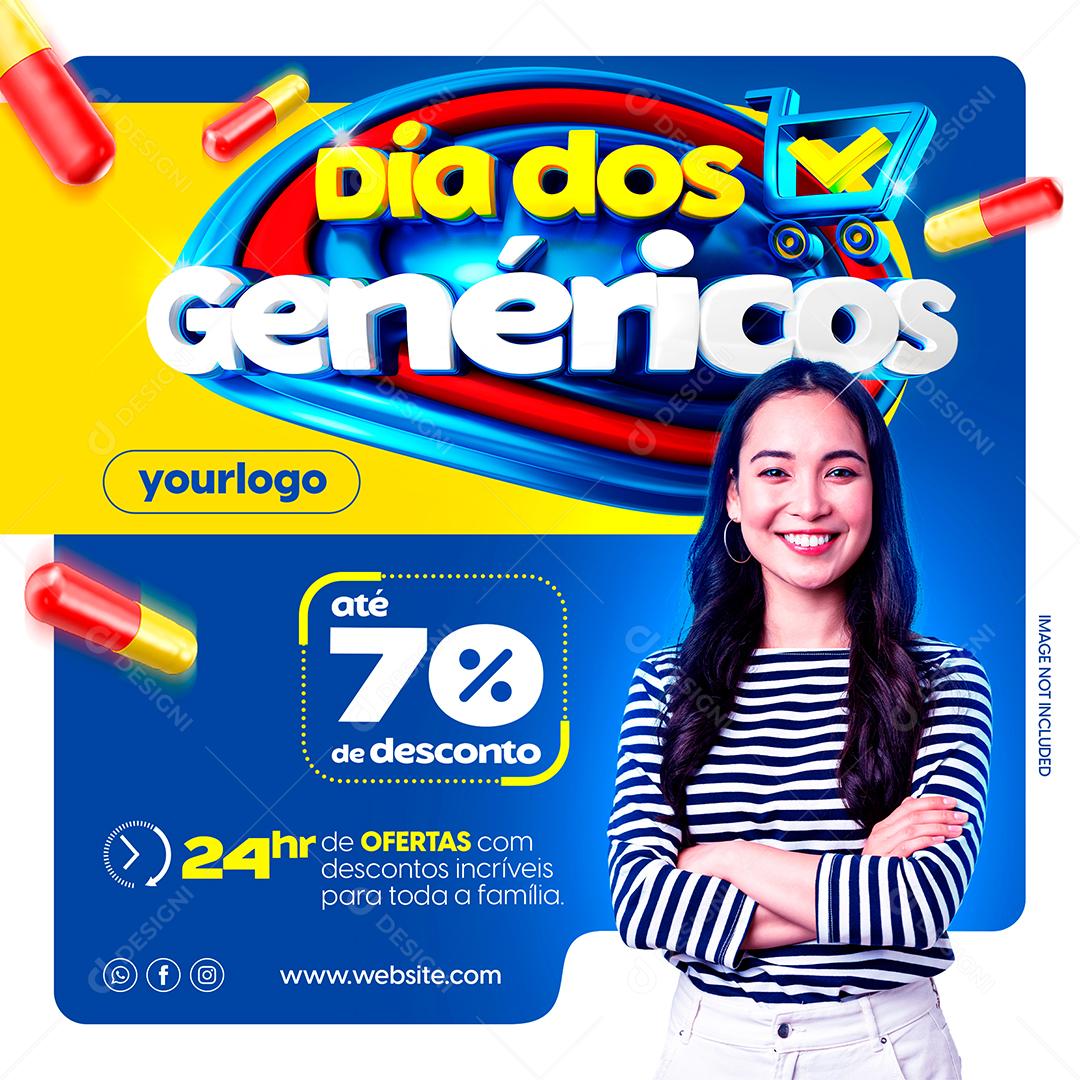 Social Media Até 70% de Desconto Dia Dos Genéricos PSD Editável