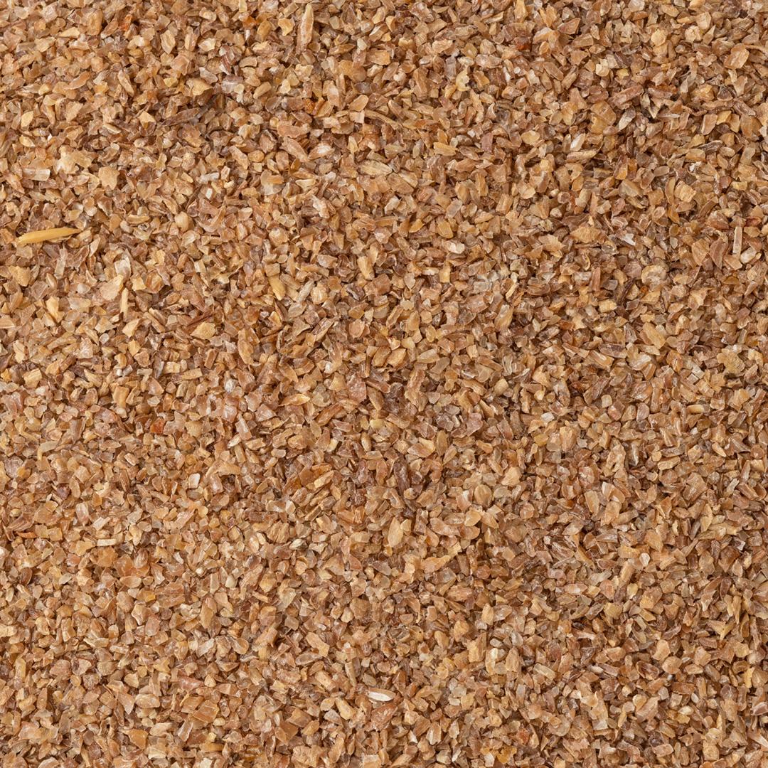 Closeup, top view of milled whole wheat