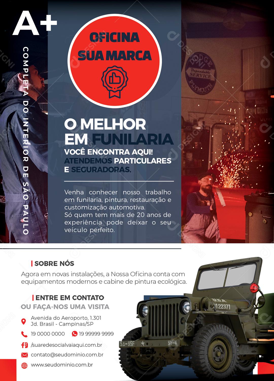 O Melhor Da Funilaria Você Encontra Aqui Social Media PSD Editável