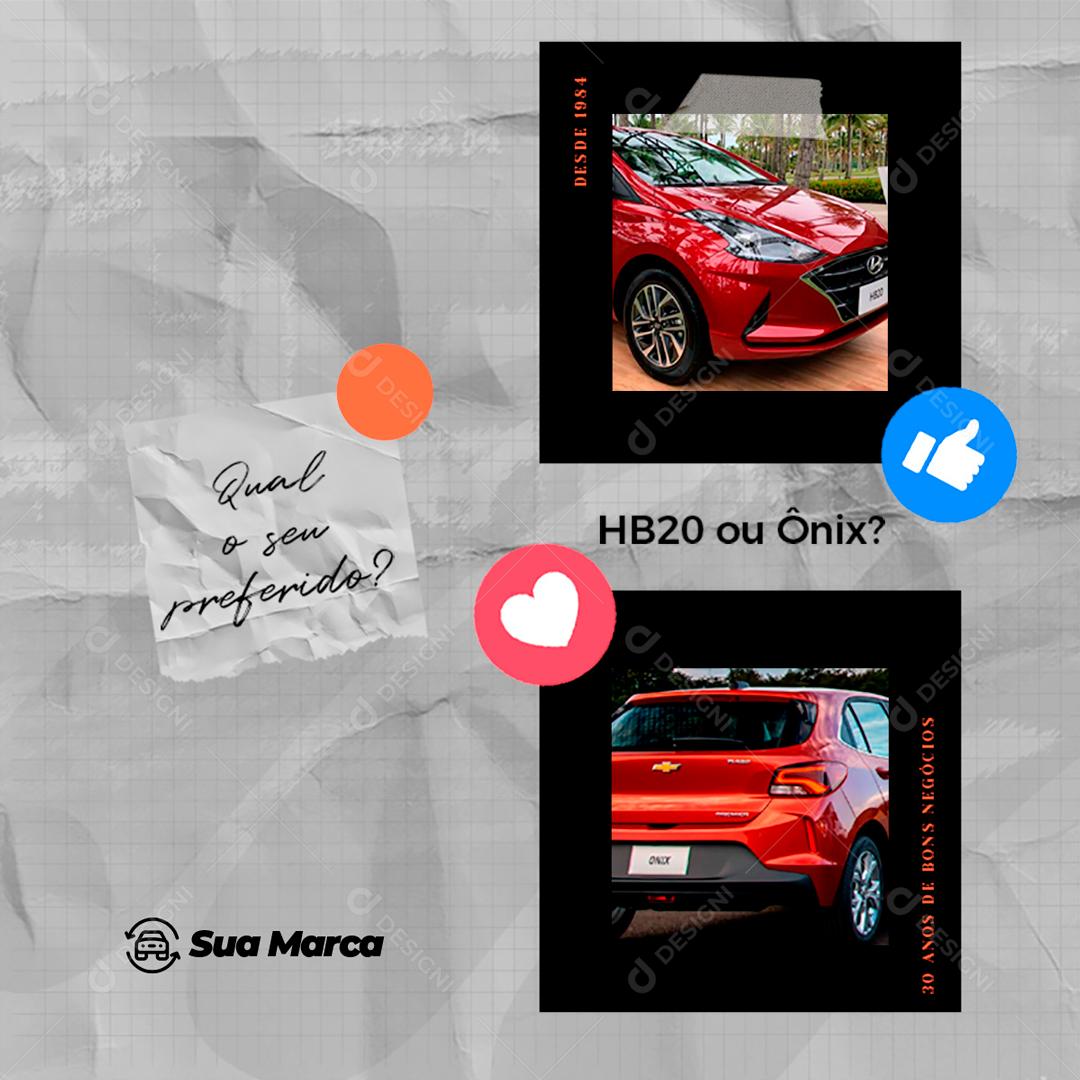 Qual é Seu Carro Preferido Social Media PSD Editável