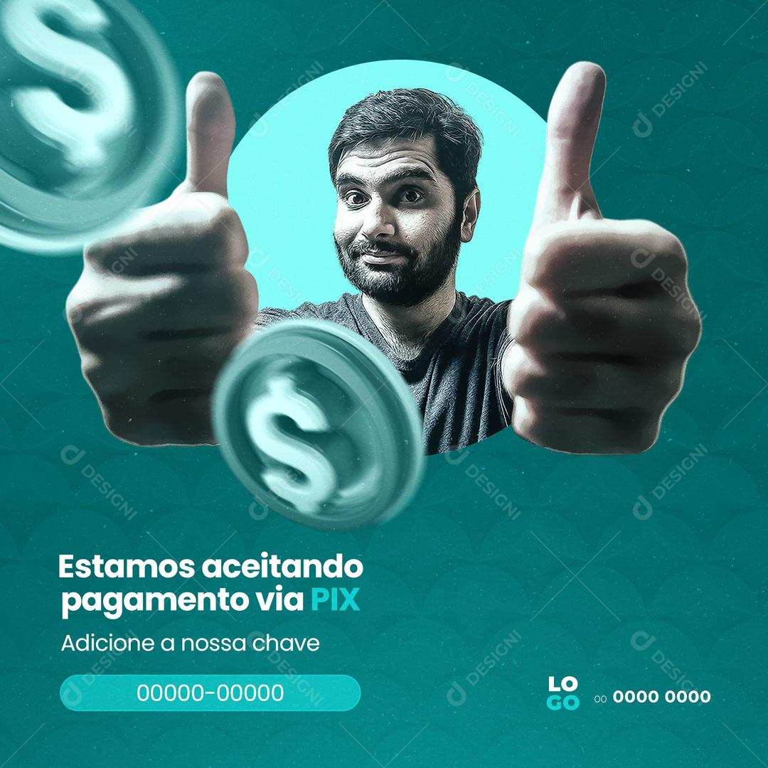 Post Pagamento Via Pix Social Media PSD Editável