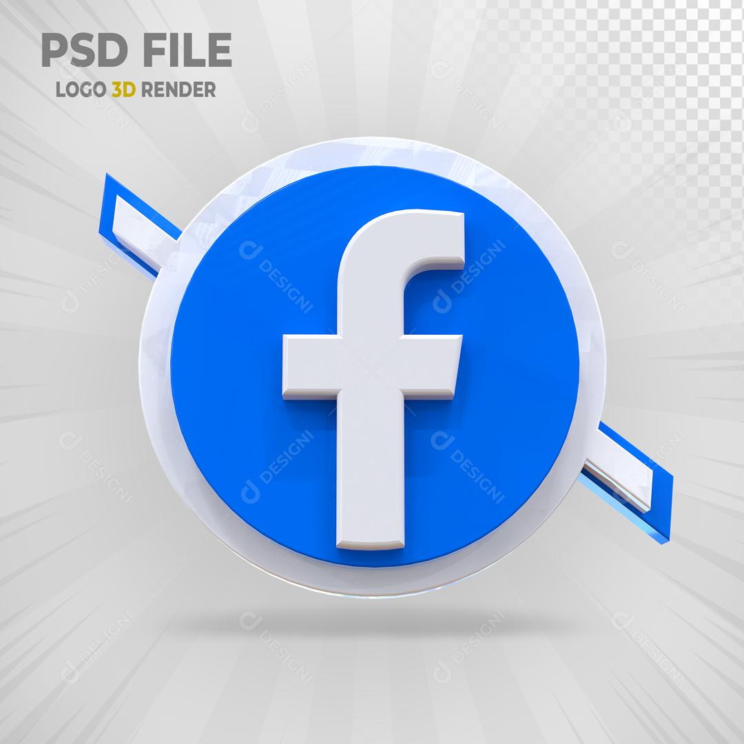 Facebook 3D Elemento Para Composição PSD