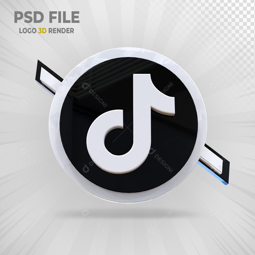 Tiktok 3D Elemento Para Composição PSD