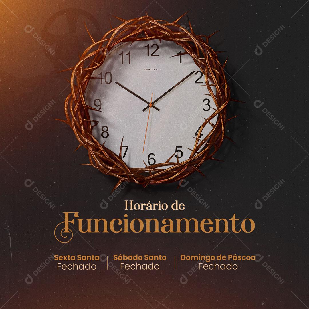 Social Média Horário de Funcionamento Sexta Feira Santa PSD Editável