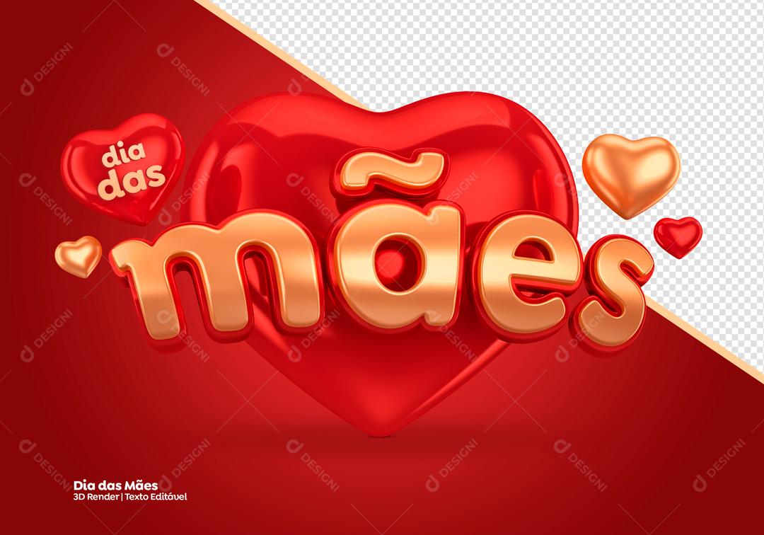 Selo 3D Para Composição Dia Das Mães PSD Editável