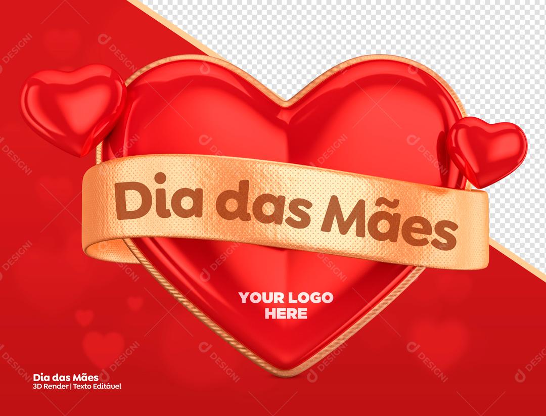 Selo 3D Para Composição Dia Das Mães PSD Editável
