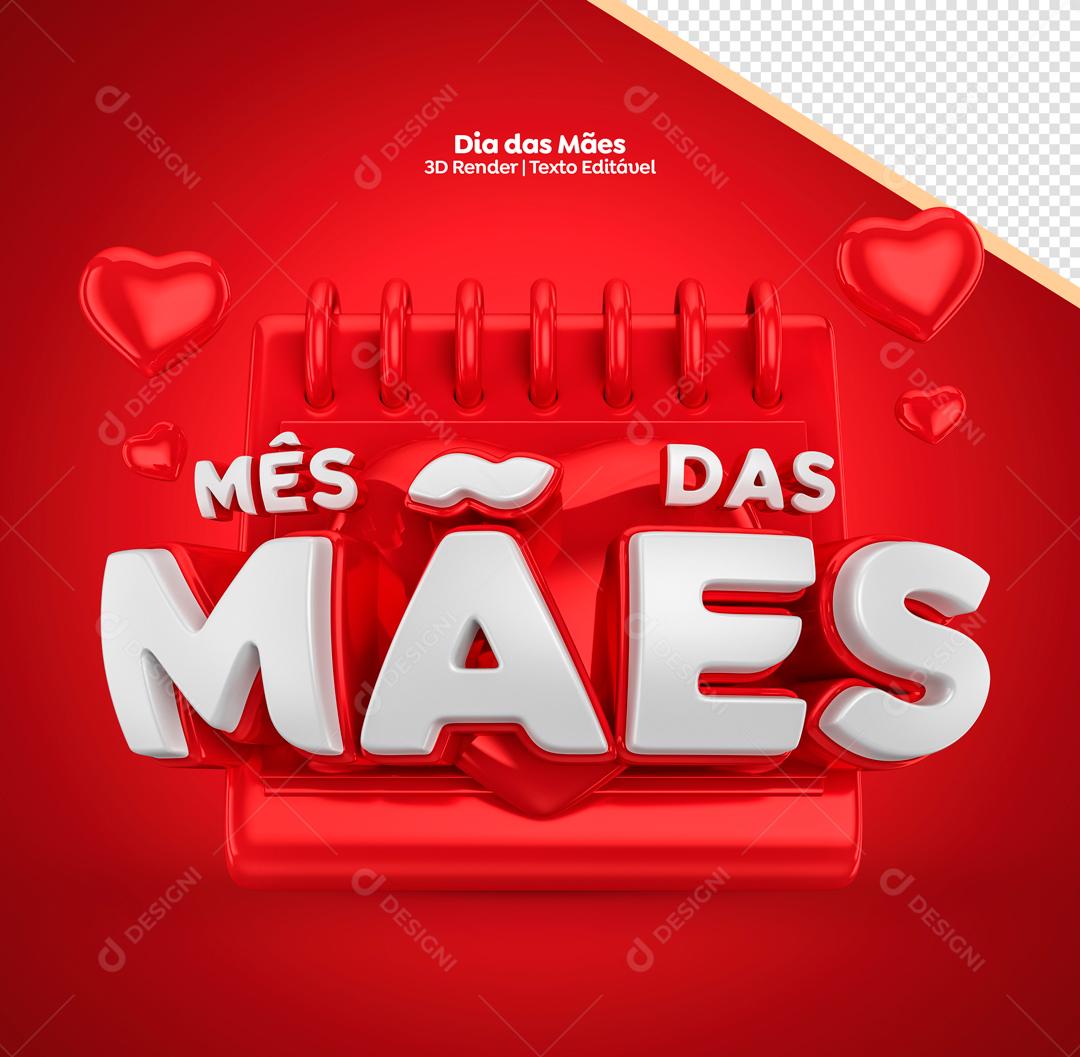 Selo 3D Para Composição Dia Das Mães Premiado PSD Editável