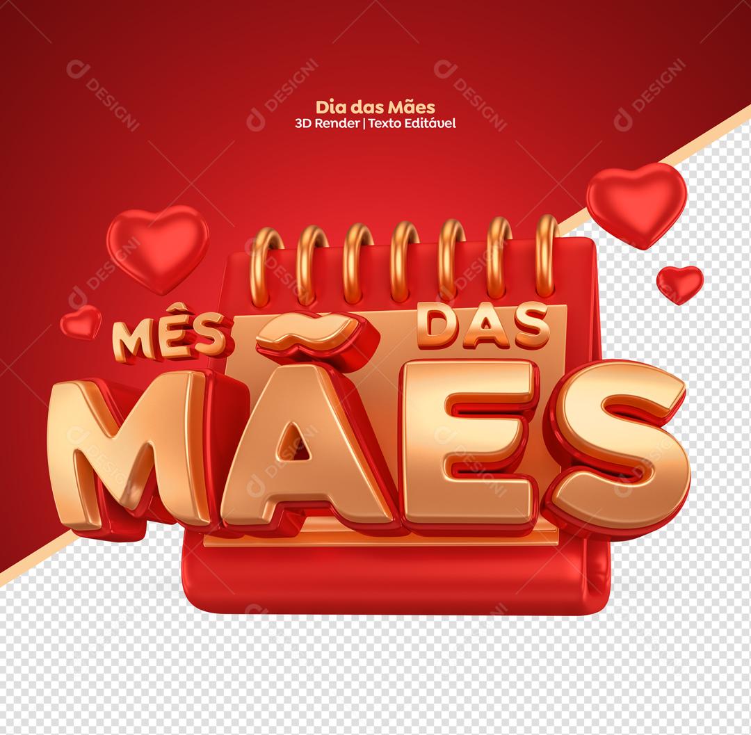 Selo 3D Para Composição Dia Das Mães PSD Editável