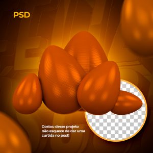 Elemento 3D Ovo De Páscoa Para Composição PSD