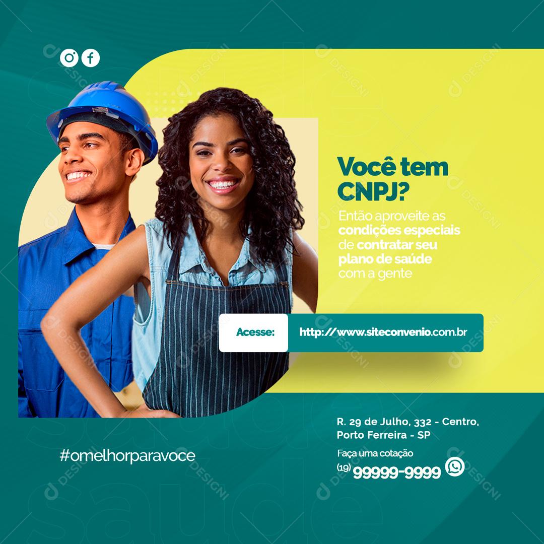 Social Media Você tem CNPJ Plano de Saúde PSD Editável