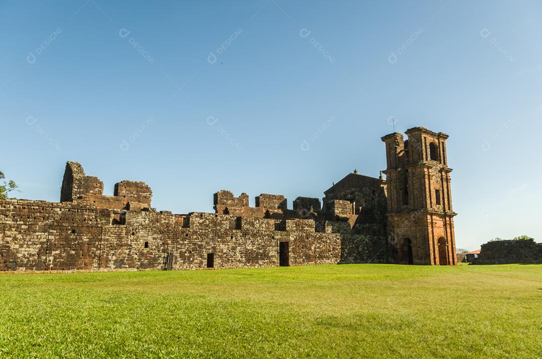 Missões Jesuítas dos Guaranis: Igreja, Ruínas de São Miguel das Missões, Rio Grande do Sul, Brasil.