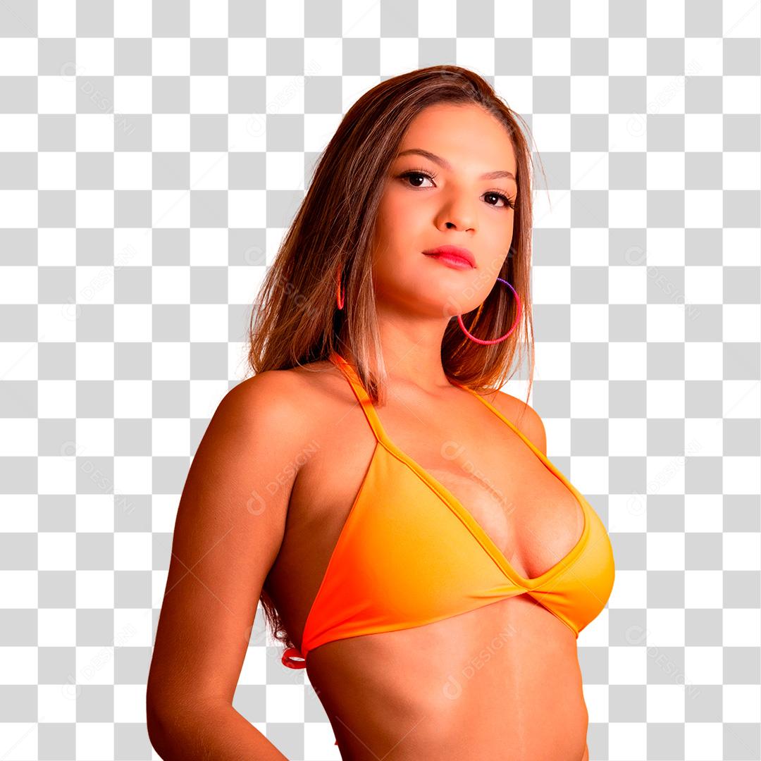 Jovem garota vestindo roupa de praia PNG Transparente