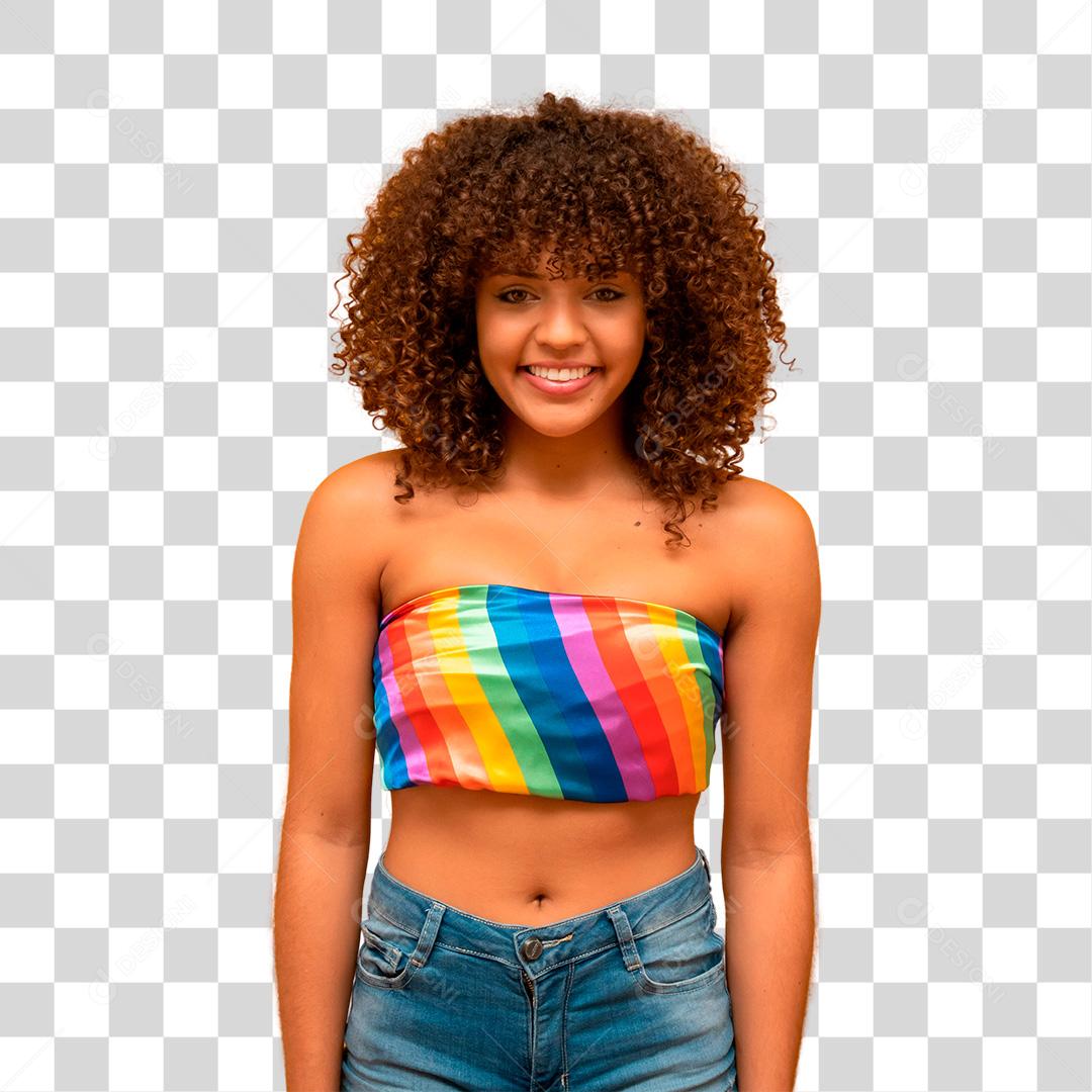 Linda mulher afro homossexual PNG Transparente