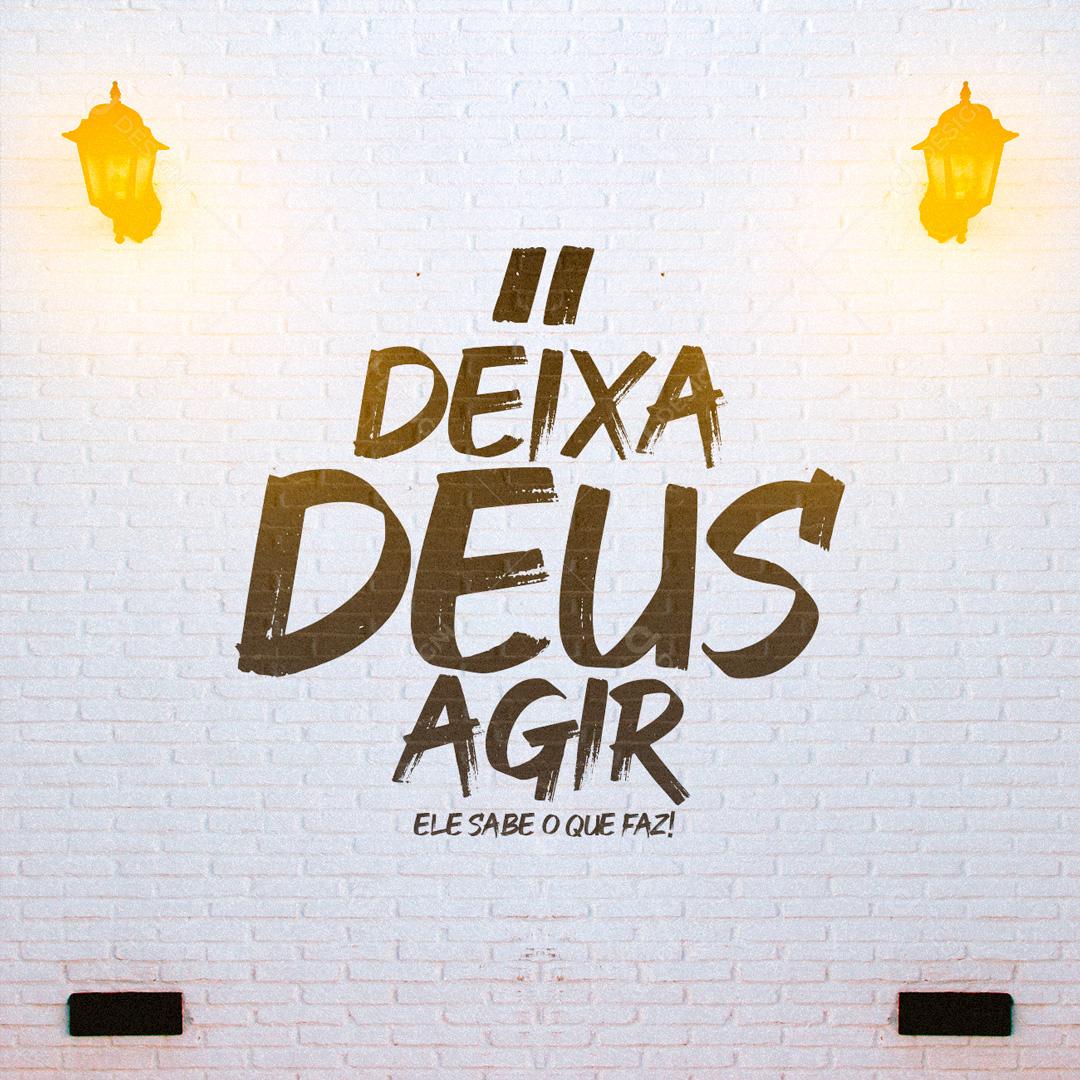 Social Media Frase Deixa Deus Agir PSD Editável