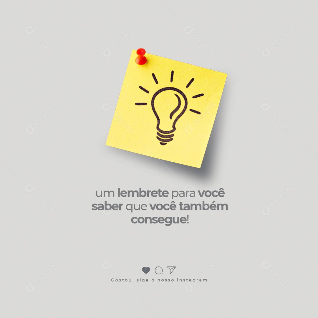 Social Media Frase Lembrete Para Você Mensagem PSD Editável
