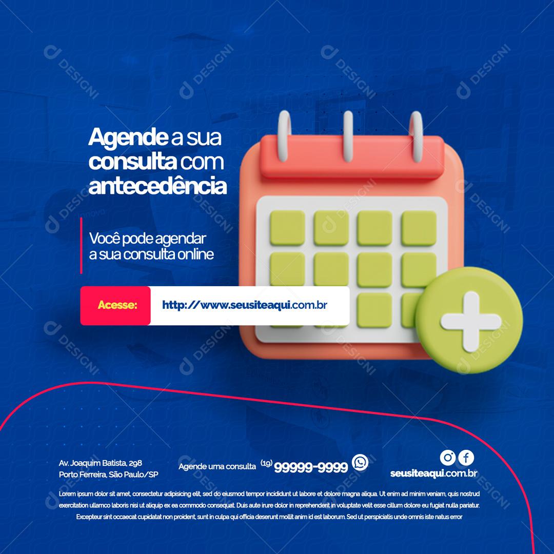 Social Media Agende a Sua Consulta PSD Editável