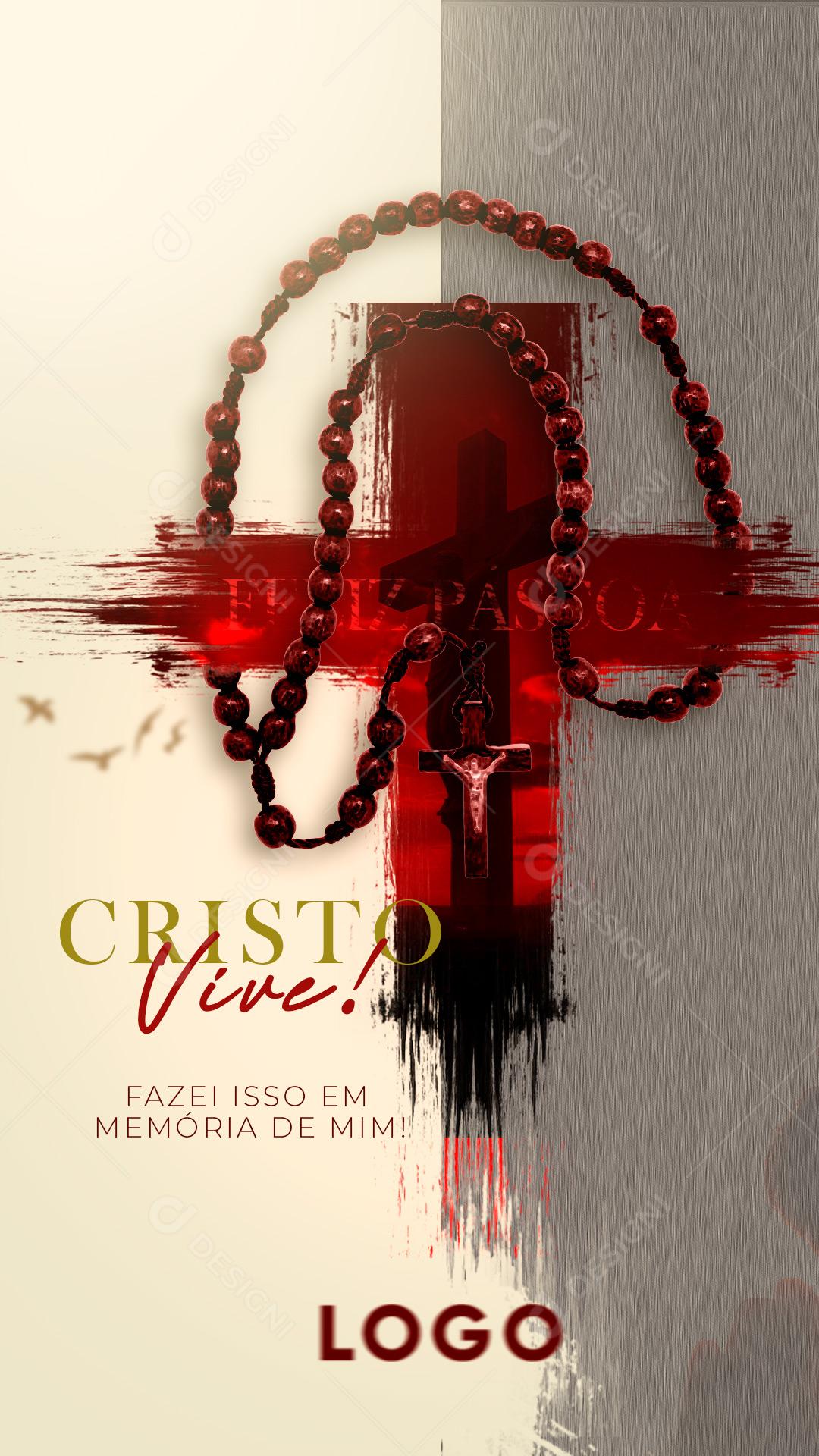 Story Semana Santa Cristo Vive! Social Media PSD Editável