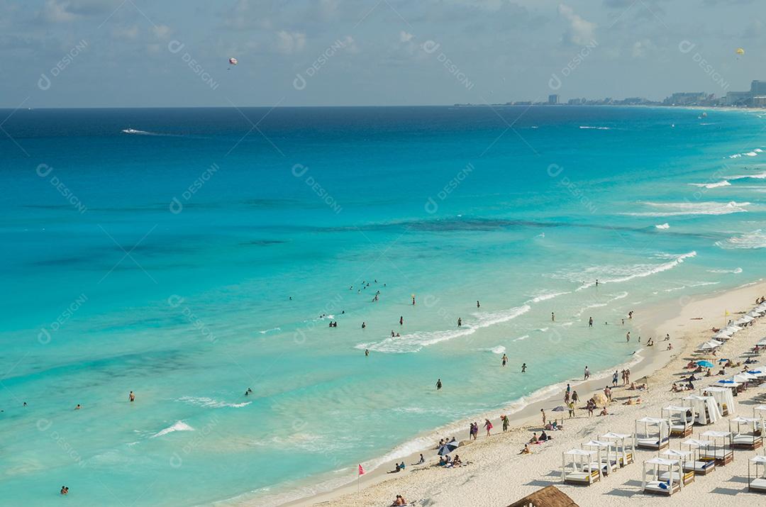 Praia de Cancun, México, Caribe.