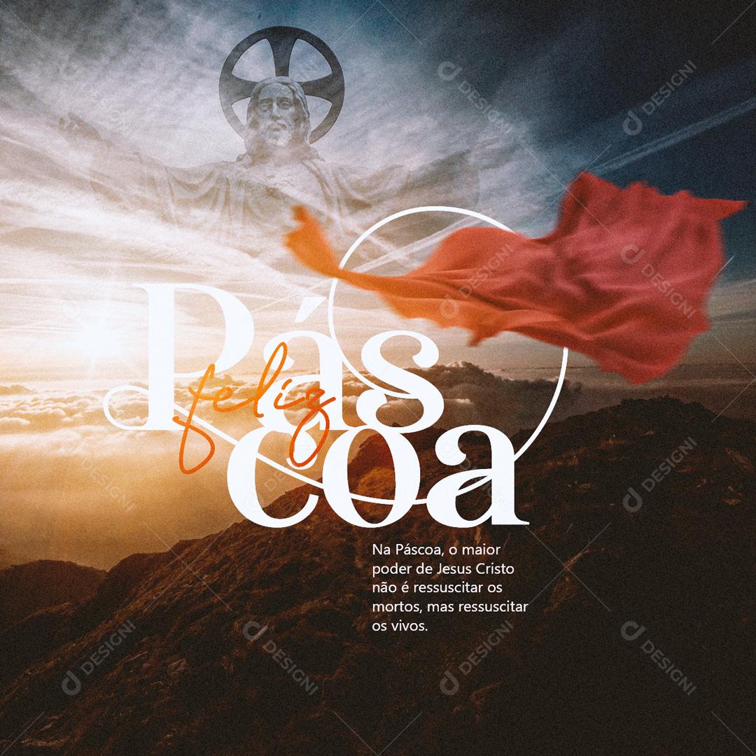 Feliz Páscoa Social Media PSD Editável