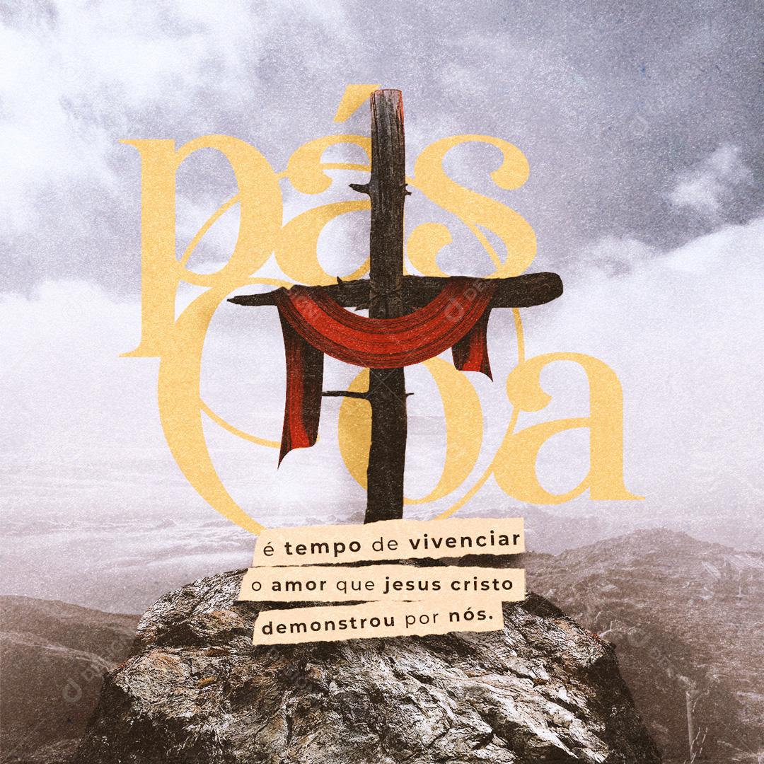 Social Media Páscoa é Tempo de Vivenciar PSD Editável