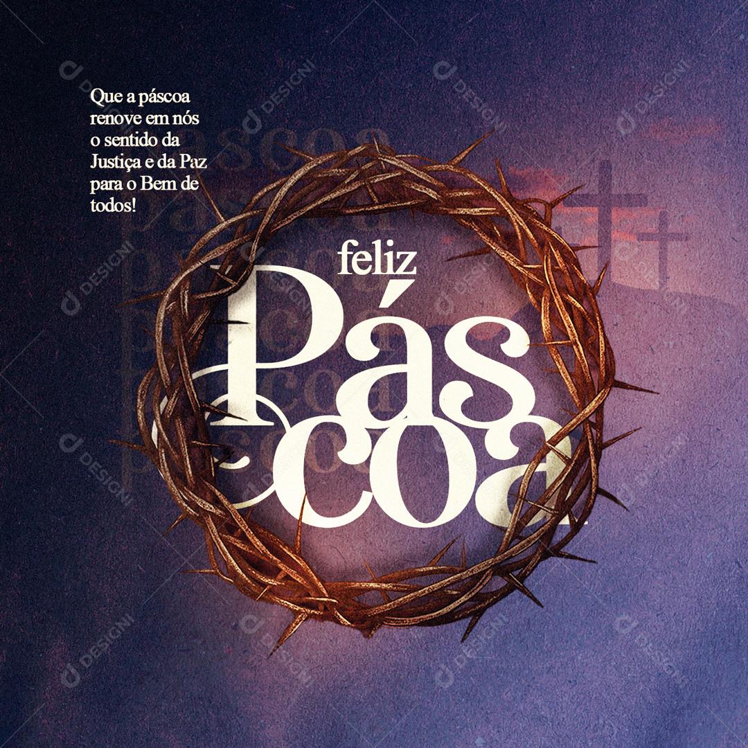 Feliz Páscoa Social Media PSD Editável