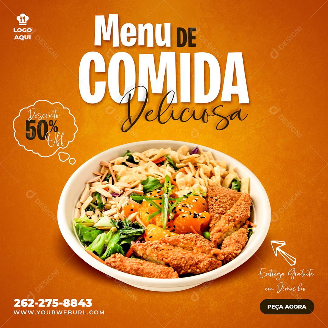 Social Media Menu de Comida PSD Editável