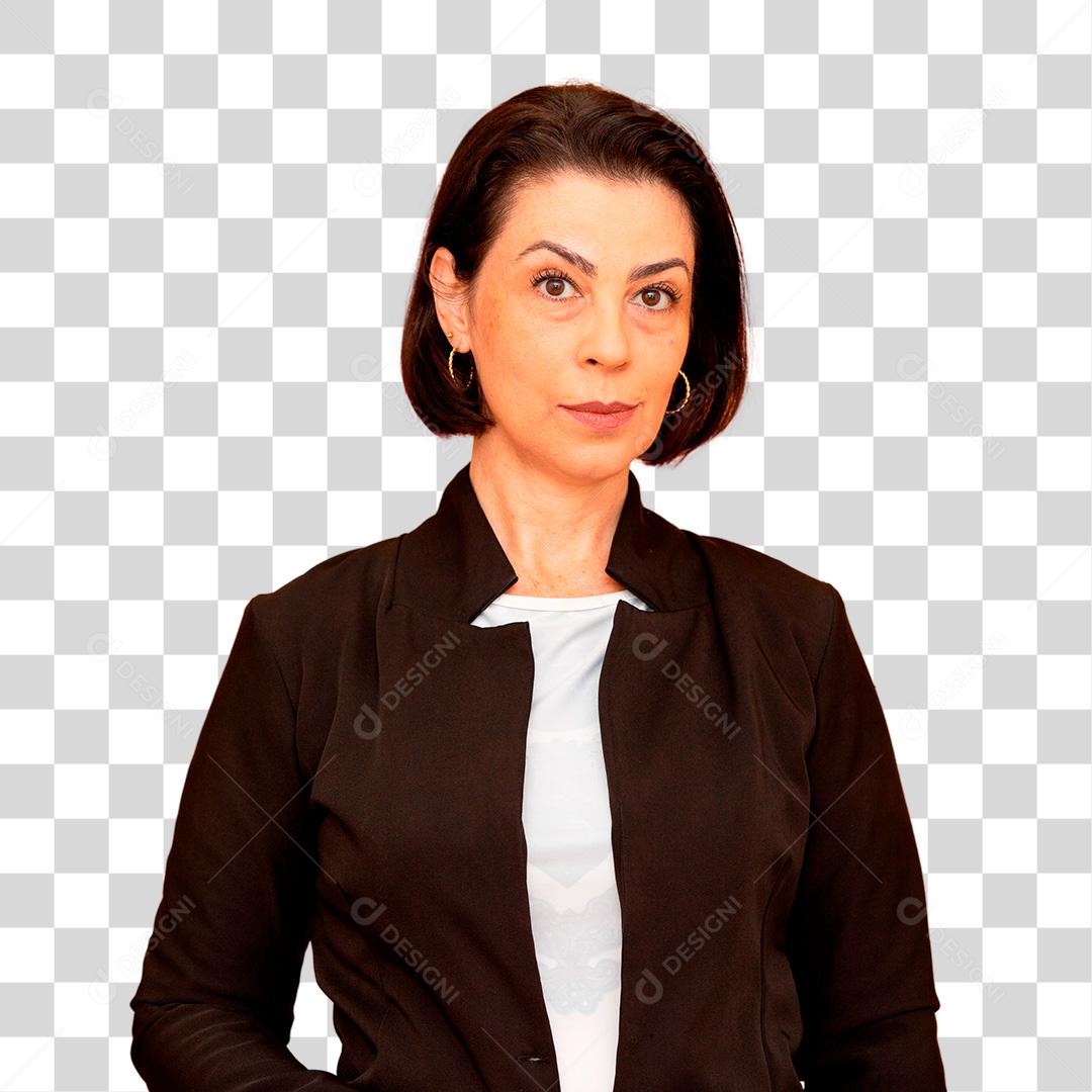 Mulher de meia idade atraente com belo sorriso PNG Transparente