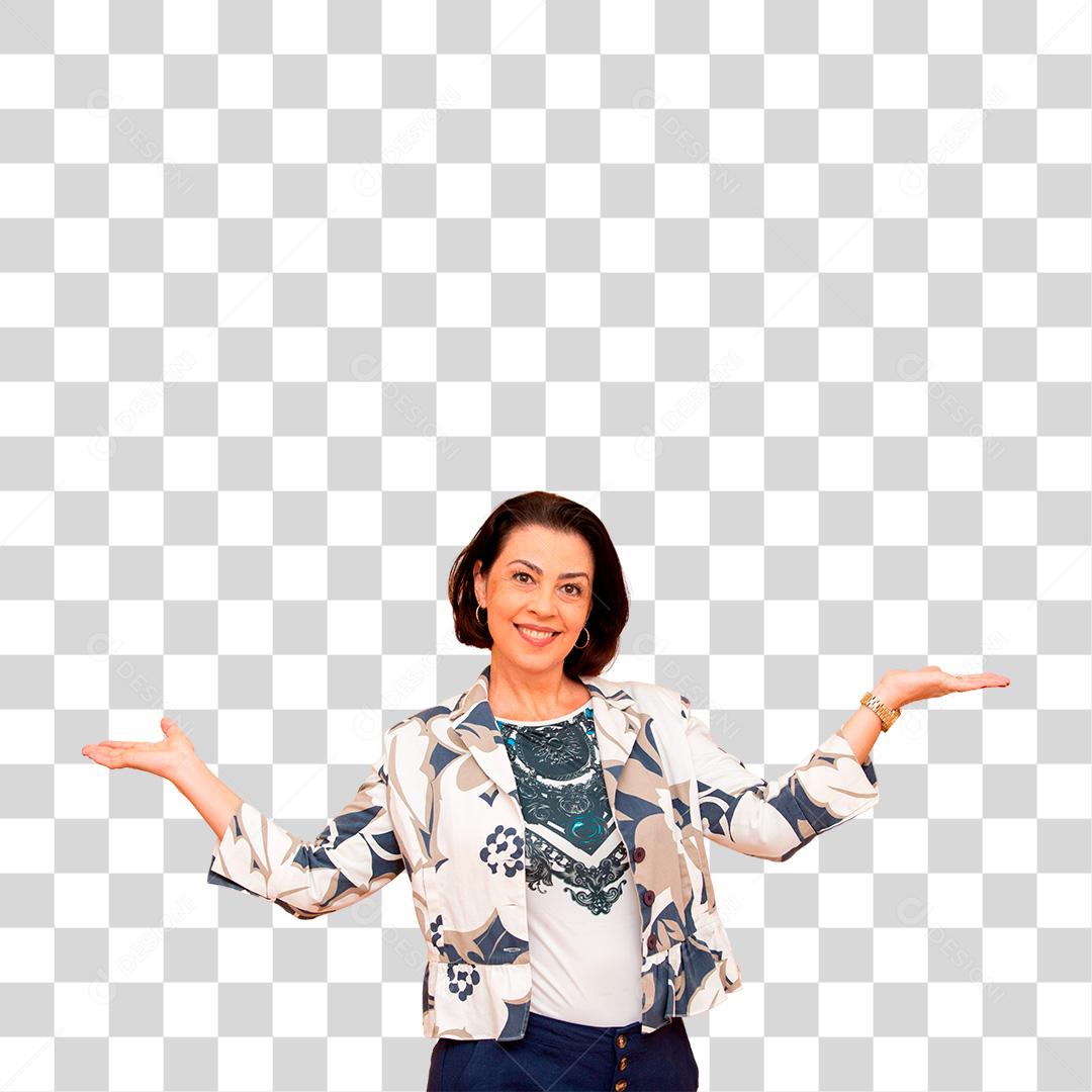 Mulher de negócios de meia idade linda sorrindo e olhando para a câmera PNG Transparente