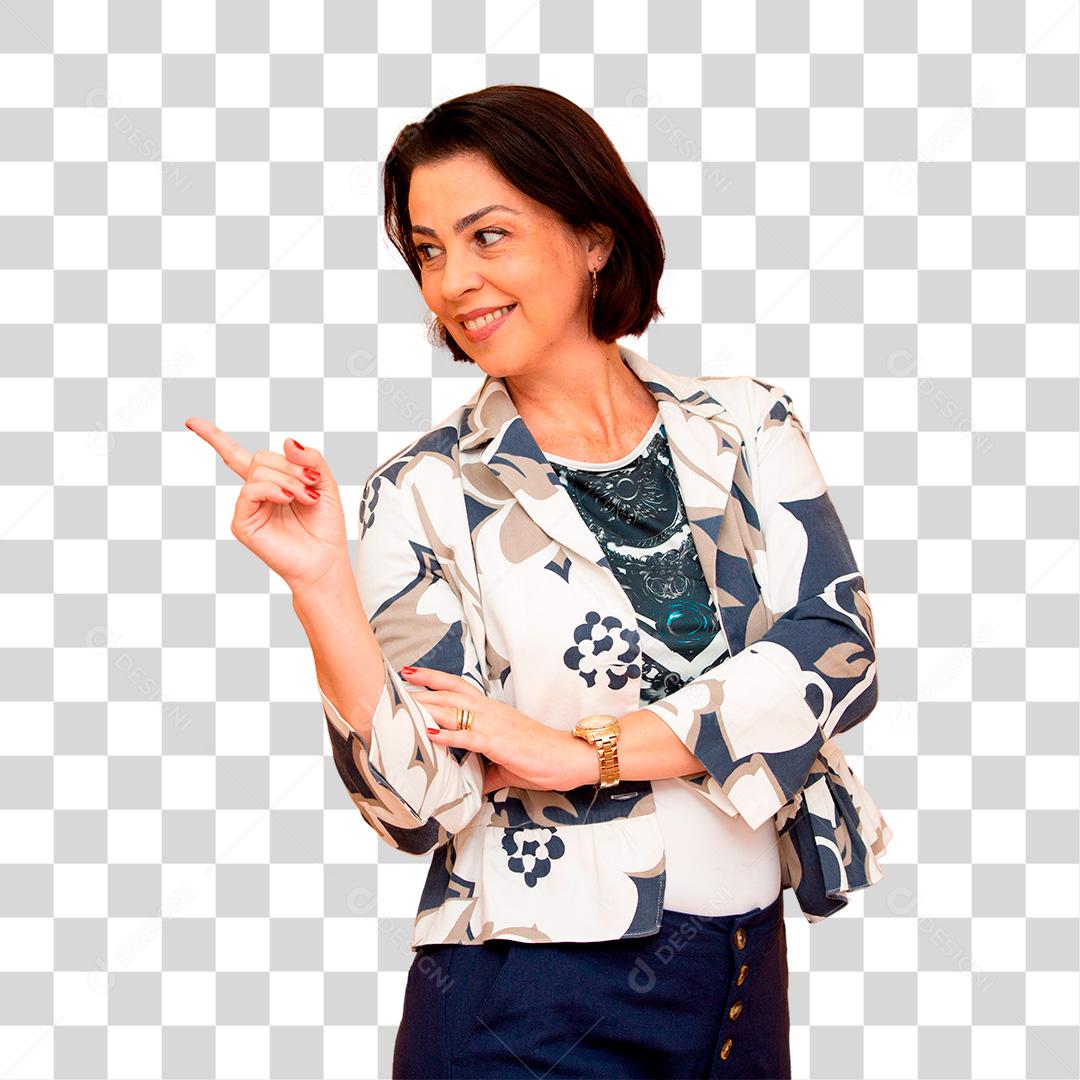 Mulher de negócios de meia idade linda sorrindo e olhando para o o lado PNG Transparente