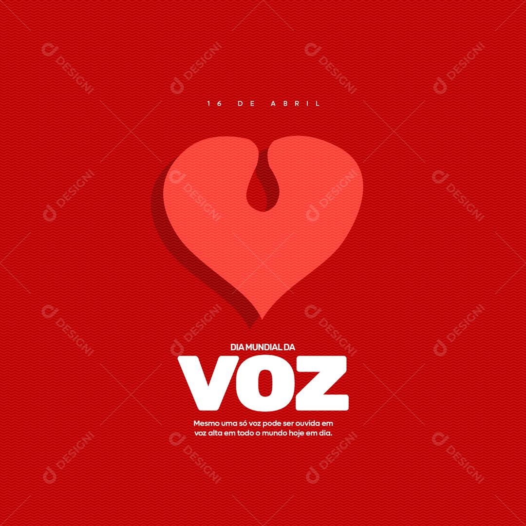 Dia Mundial da Voz Social Media PSD Editável