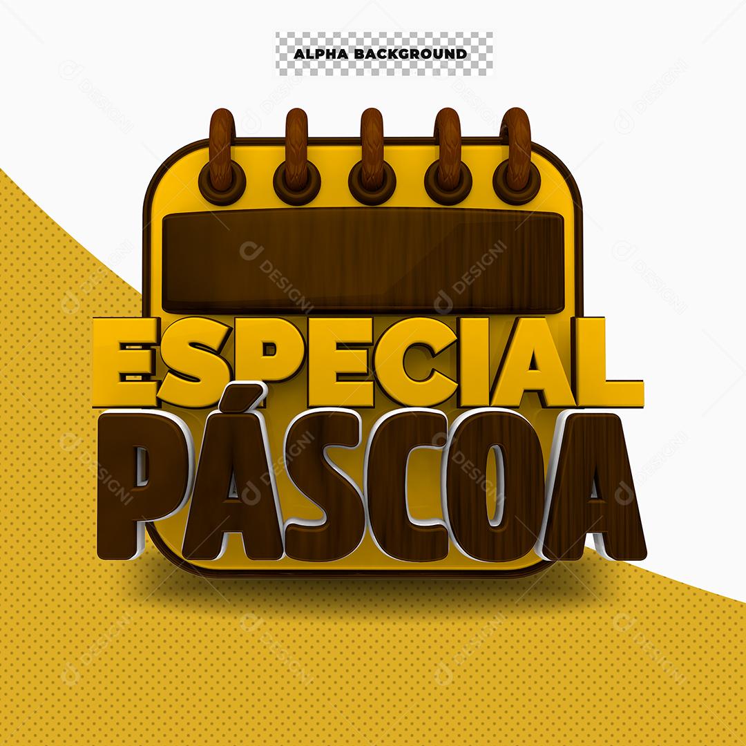 Selo 3D Especial Páscoa Para Composição PSD