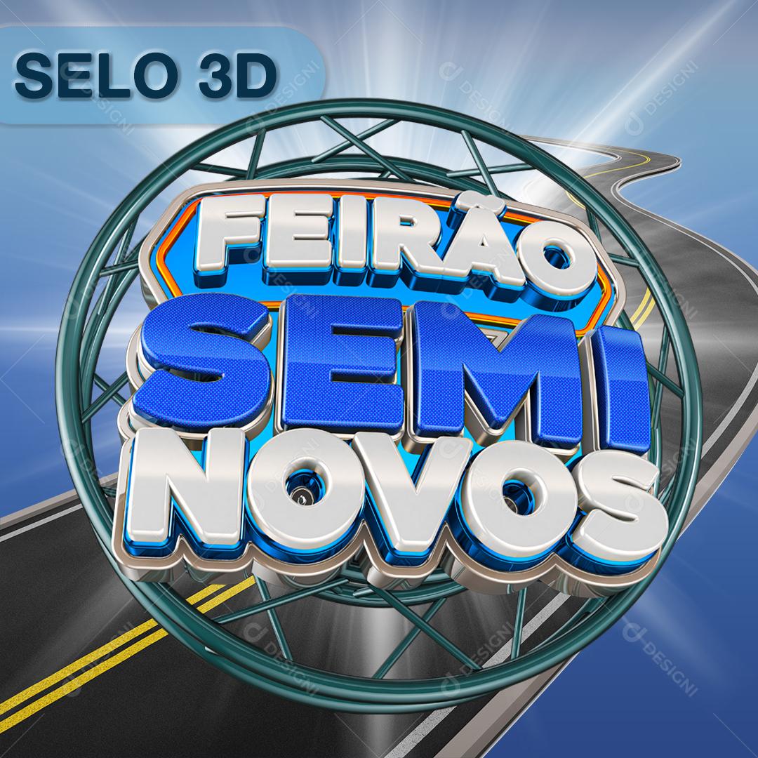 Selo 3D Para Composição Feirão Semi Novos PNG Transparente
