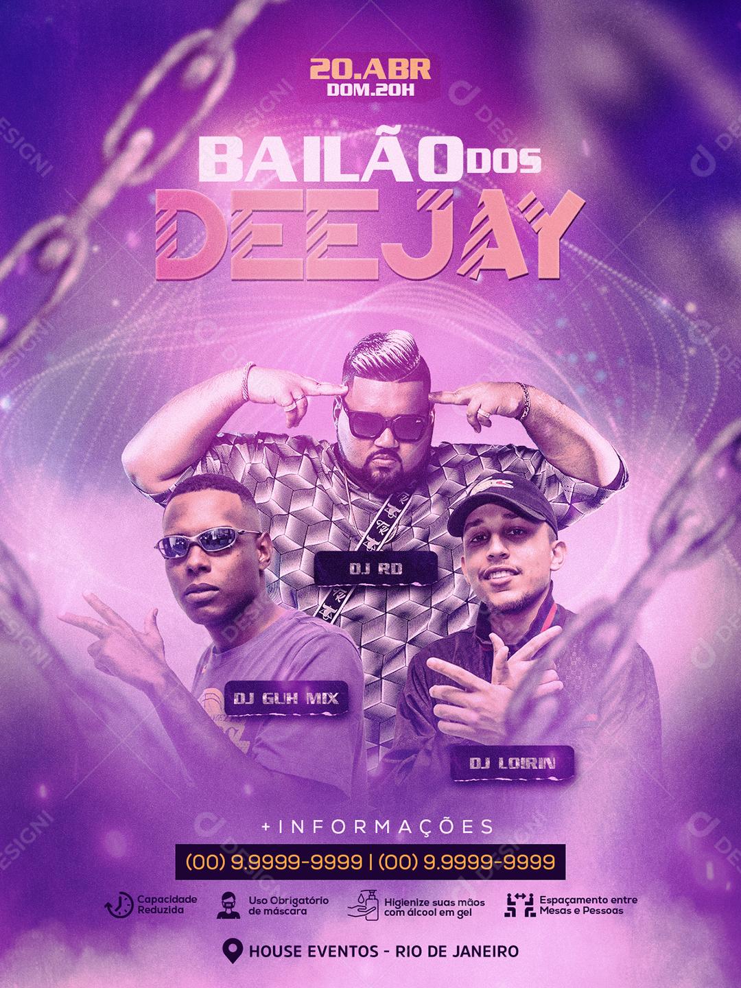 Social Media Bailão dos Deejay Flyers PSD Editável